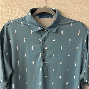 Devereux Cactus Print Men's Performace Golf Polo Shirt